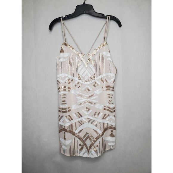 Show Me Your MuMu Revolve Criss Cross Applesauce Geometric Sequin Mini Dress - Picture 2 of 7